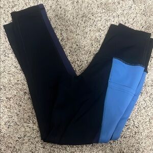 Woman’s Blue and Black Leggings